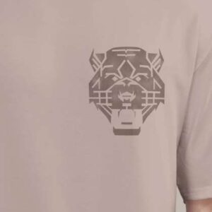 BULLMER Graphic Printed Round Neck Oversized Cotto