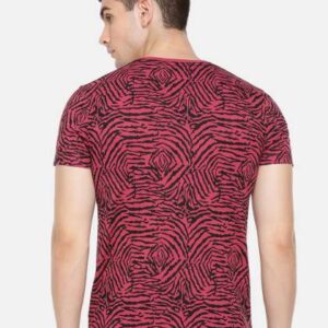 Being Human Clothing Men Red Printed Round Neck Pu