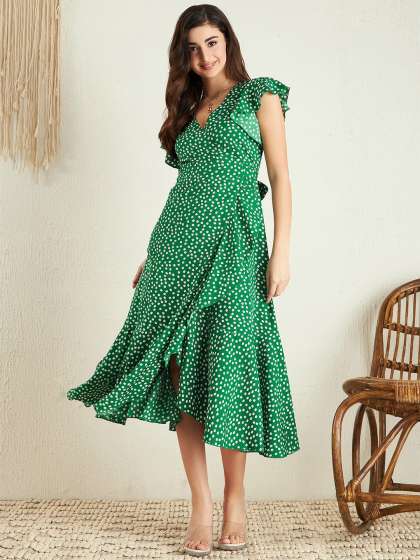 Berrylush Floral Printed Fit Flare Midi Dress