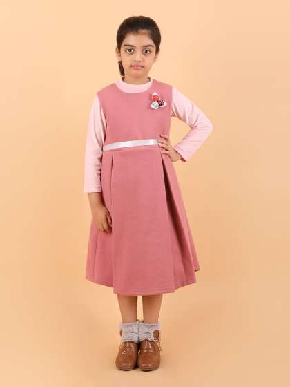 CALYX CLOTHING Girls Fit Flare Ribbed Midi Dress