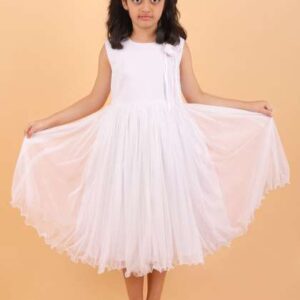 CALYX CLOTHING Girls Round Neck Fit  Flare Midi Dr