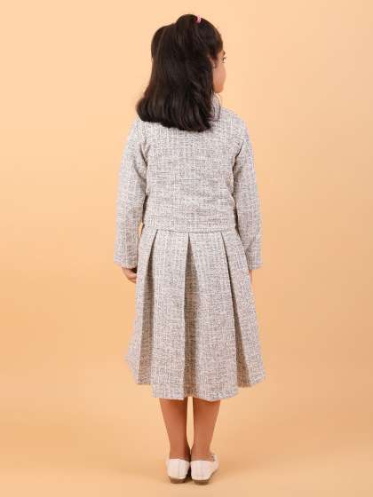 CALYX CLOTHING Girls Self Design Applique Round Ne
