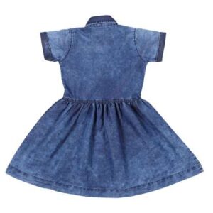 CREMLIN CLOTHING Girls Blue Denim Shirt Collar Dre