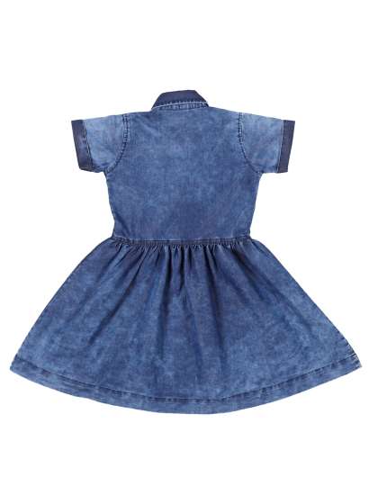 CREMLIN CLOTHING Girls Blue Denim Shirt Collar Dre