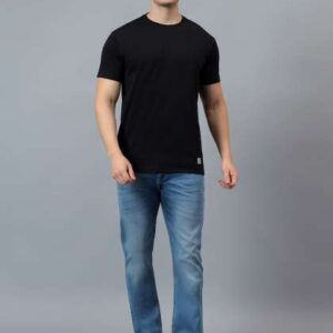 Cantabil Men Monochrome Raw Edge Tshirt