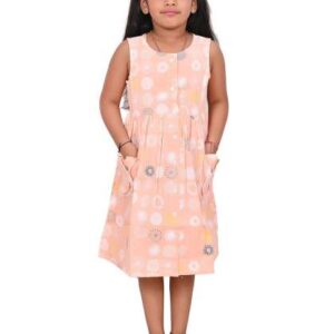 Cloth Bites Girls Cotton Floral Printed Fit Flare