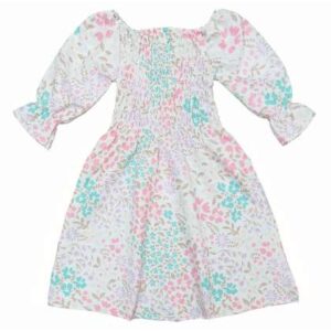 Clothe Funn Floral Print Puff Sleeve Crepe Fit  Fl