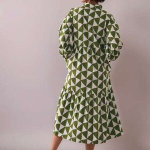 DressBerry Women Geometric Below Knee Dress