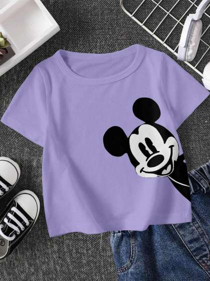FIONAA TRENDZ KidsUnisex Purple Cotton Tshirts