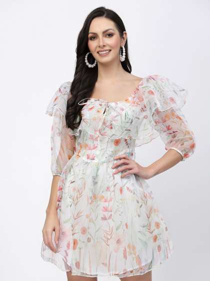 Fabway Clothing Floral Print OffShoulder Fit Flar