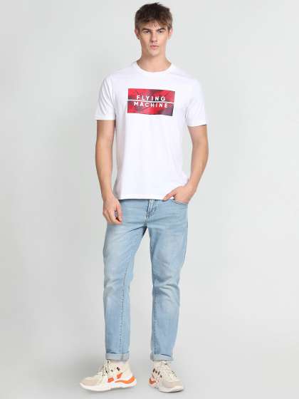 Flying Machine Typography Printed Short Sleeves Pu