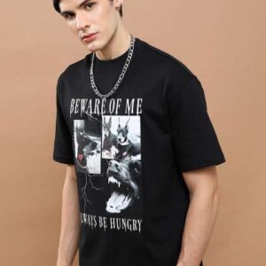 HIGHLANDER Typography Printed Raw Edge Drop Should