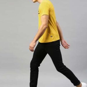 HRX by Hrithik Roshan Men Yellow Printed Cotton Pu
