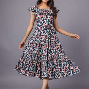 June 9 Clothing Women Printed Ruffle Tiered Fit  F