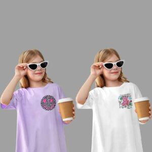 KEESOR Girls Lavender Tshirts