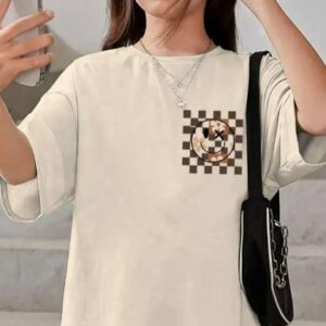 KEESOR Girls Printed DropShoulder Sleeves Tshirt