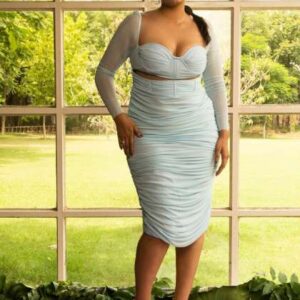 Lea Clothing Co Checked Net Maxi Dress
