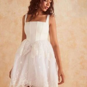 Lea Clothing Co Floral Satin Balloon Dress