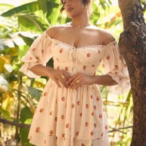 Lea Clothing Co Lillibeth White Strawberry Printed