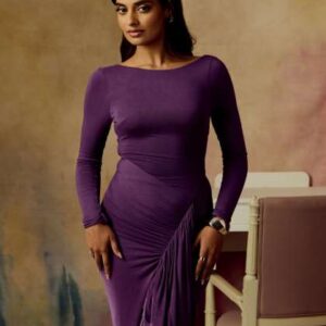 Lea Clothing Co Lyra Purple Bodycon Maxi Dress