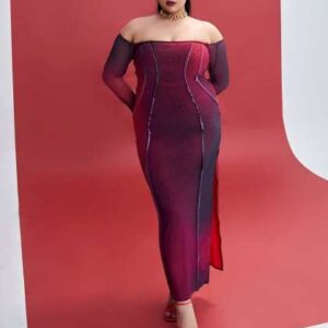 Lea Clothing Co Plus Size OffShoulder Maxi Dress