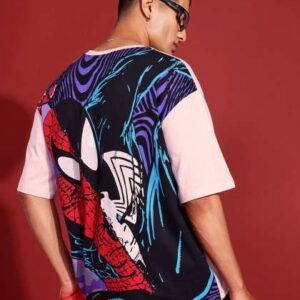 MARVEL STREET Spiderman Printed DropShoulder Sleev