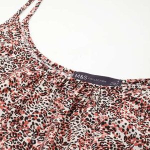 Marks Spencer Brown White Print ALine Mini Dress