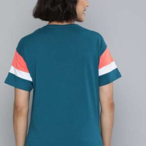 Mast  Harbour Women Teal Blue Typography Printed P