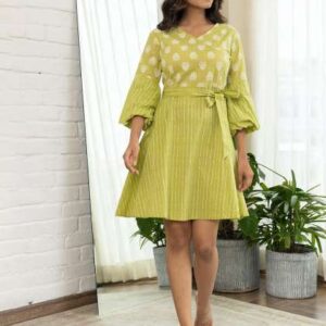 Polago Clothing Flared Sleeve Fit Flare Dress