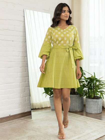 Polago Clothing Flared Sleeve Fit Flare Dress