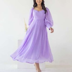 Polago Clothing Self Design Midi ALine Dress