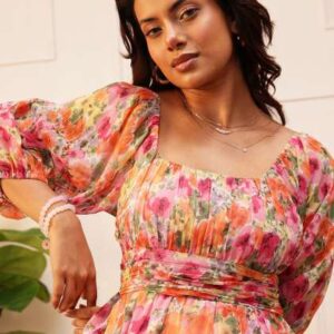 QUIERO Women Floral Printed Gathered or Pleated Ti