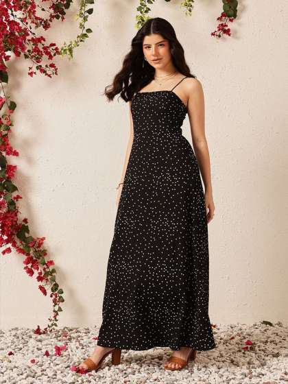 STREET 9 Women Polka Dot Printed Fit Flare Maxi D