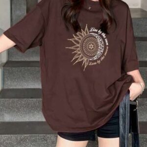SZN Graphic Printed Round Neck Drop Shoulder Sleev