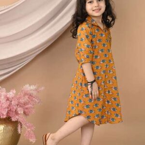 Sangria Girls Elephant Printed Cotton Dress