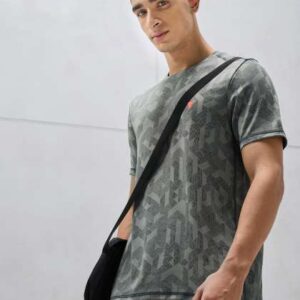 Technosport Men Jacquard Double Cool Slim Fit Spor