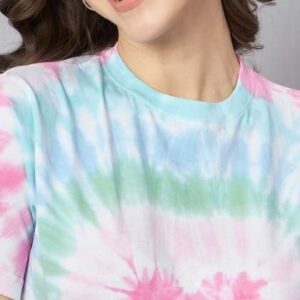 The Dry State White  Blue Round Neck Printed Cotto