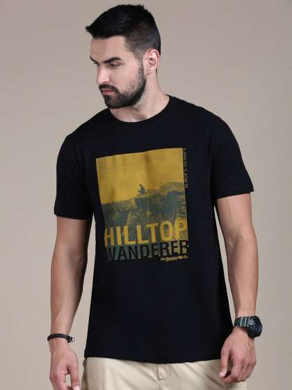 The Roadster Lifestyle Co Black Graphic Printed Co