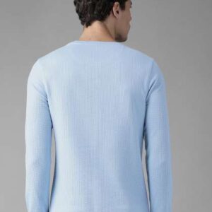 The Roadster Lifestyle Co Men Blue  Waffle Texture