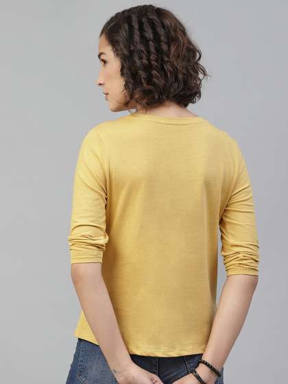 The Roadster Lifestyle Co Women Yellow Solid Round