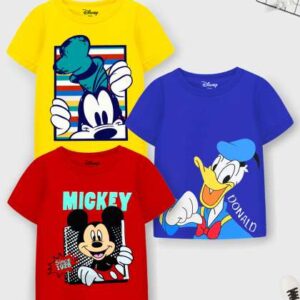 YK Disney Boys Blue 3 Printed Applique Tshirt