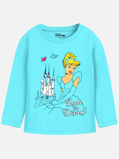 YK Disney Girls Pack Of 3 Blue Yellow Printed Tsh