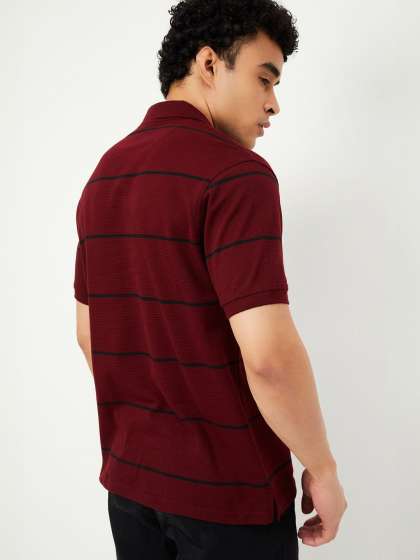 max Striped Polo Collar Short Sleeves Tshirt