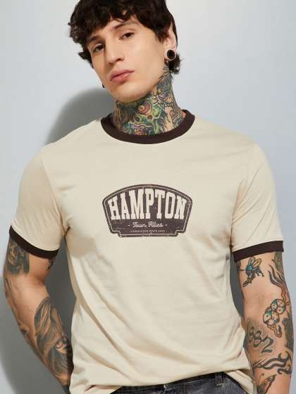 max Typography Printed Regular Fit Pure Cotton Tsh